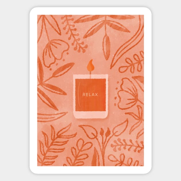 Scented Candle (Orange) Sticker by Cascade Patterns